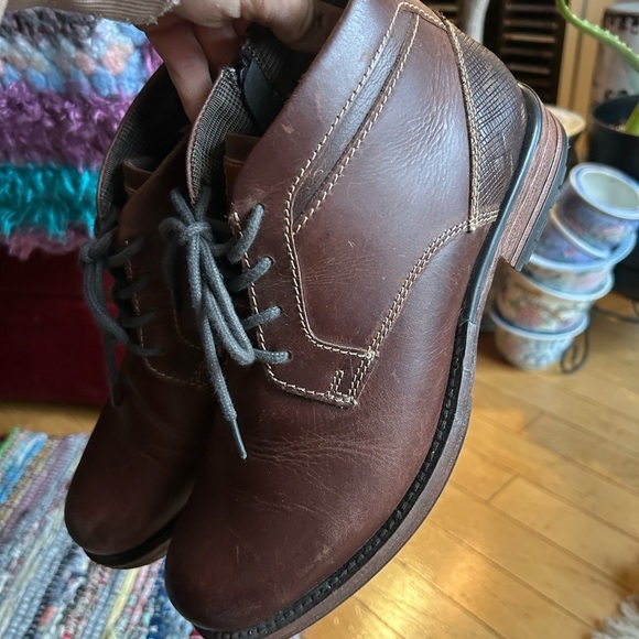 Denver Hayes Men's Brown Leather Boots Size 8 - Picture 4 of 15